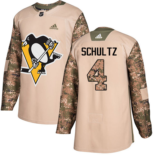 Adidas Penguins #4 Justin Schultz Camo Authentic Veterans Day Stitched NHL Jersey